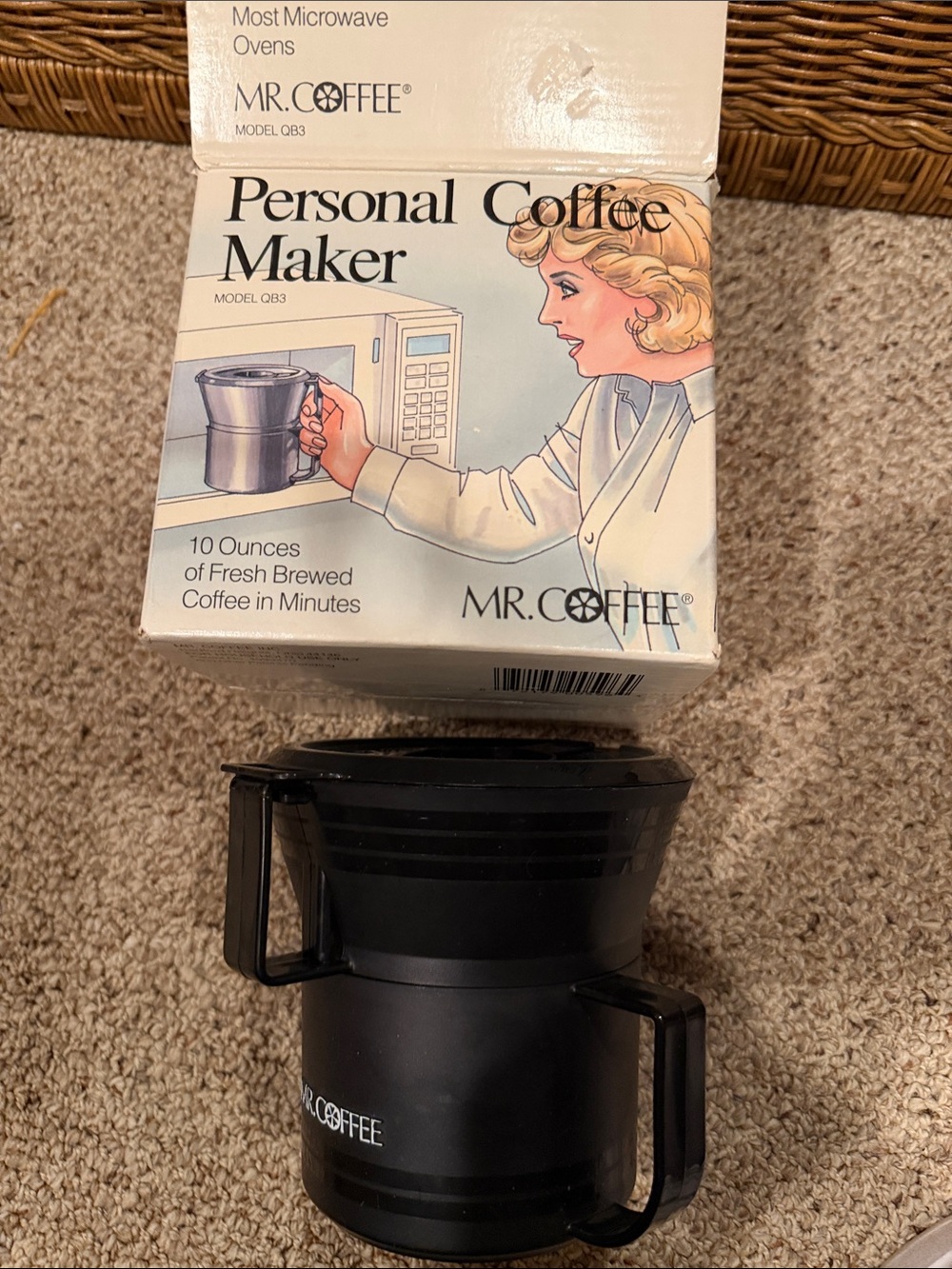 Black Personal Coffee Maker - Model QB3 Never used Vintage